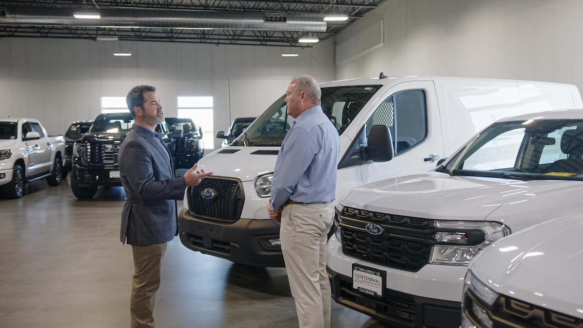 auto broker showing fleet vehicles to client